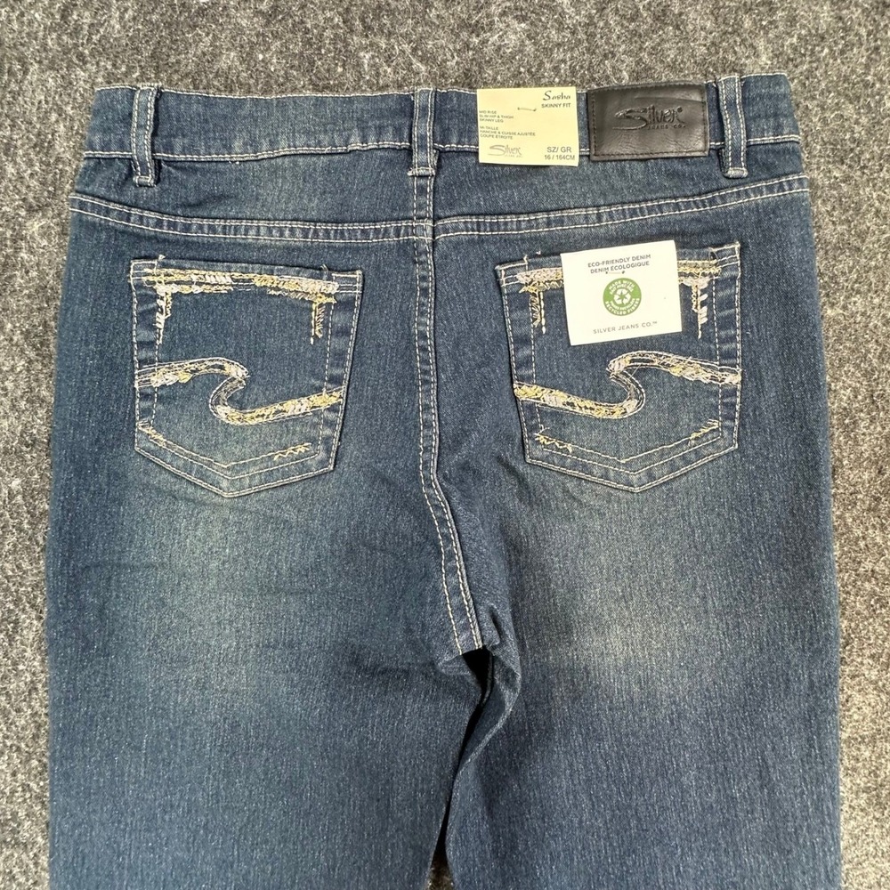 Silver Jeans Co Sasha Skinny Jeans Girls 16 Blue Eco Denim Slim Fit NWT - Picture 12 of 16